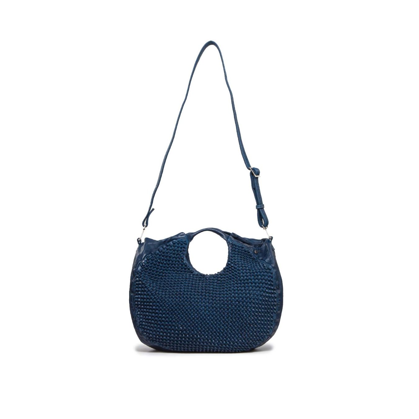 101 meme shopper SUSANNA in pelle blu mare con tracolla