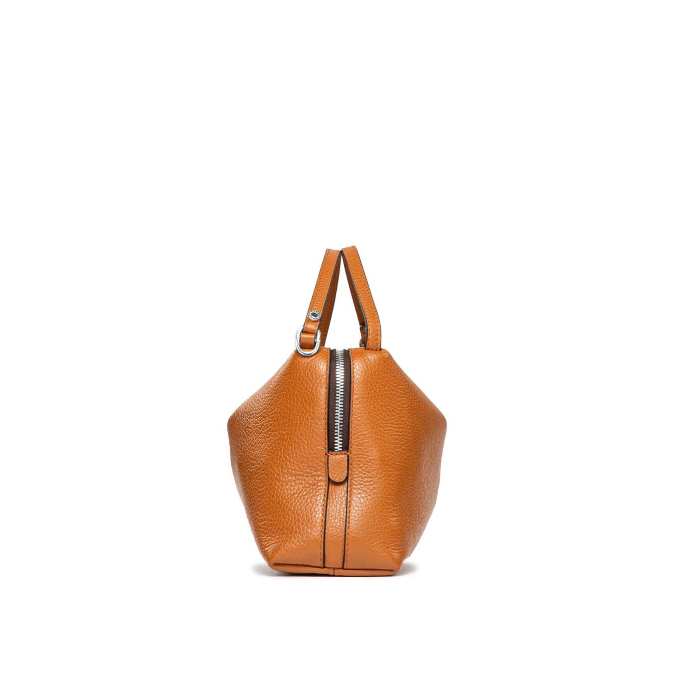 bauletto ALIFA in pelle caramello zip