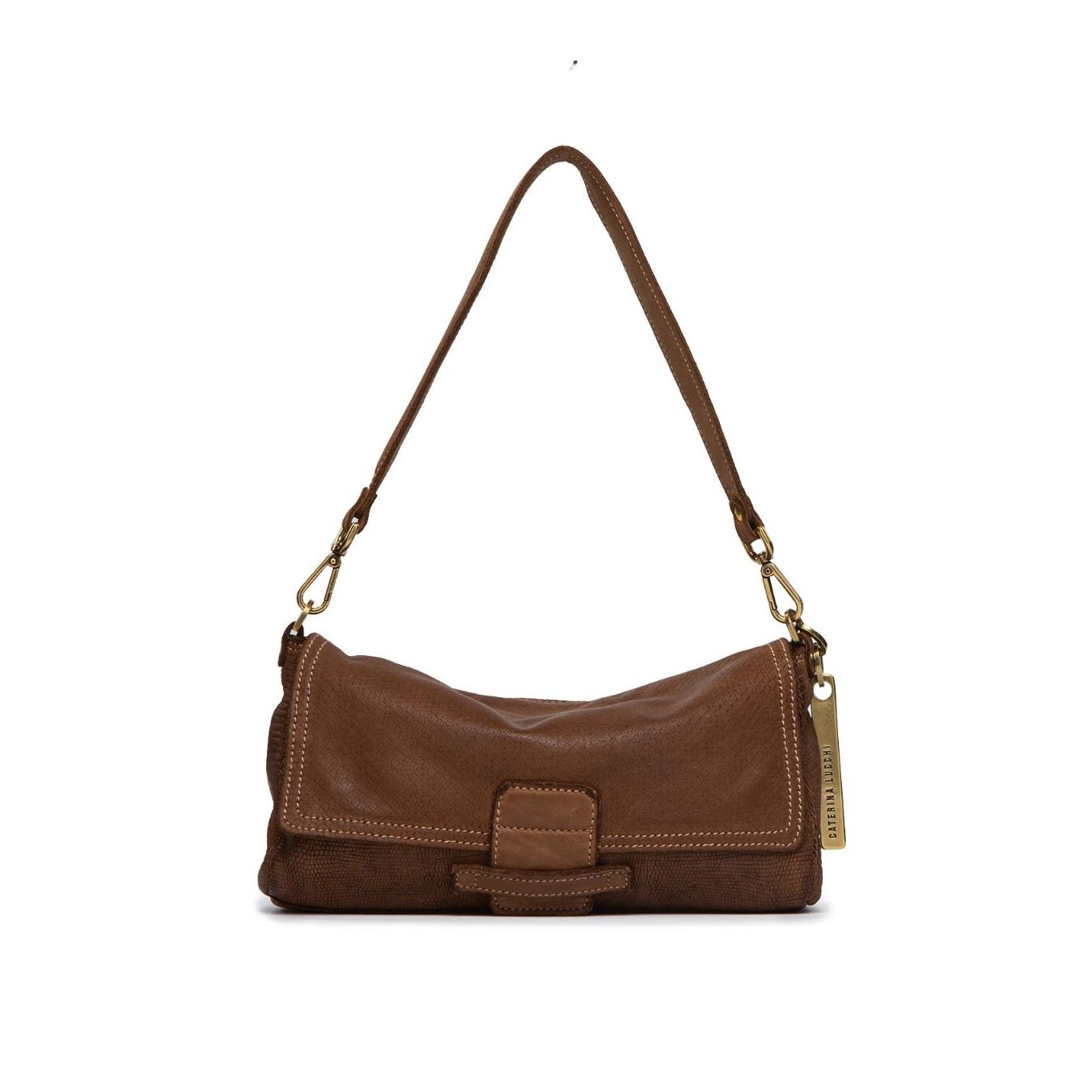 CATERINA LUCCHI baguette MARIA in pelle cognac 