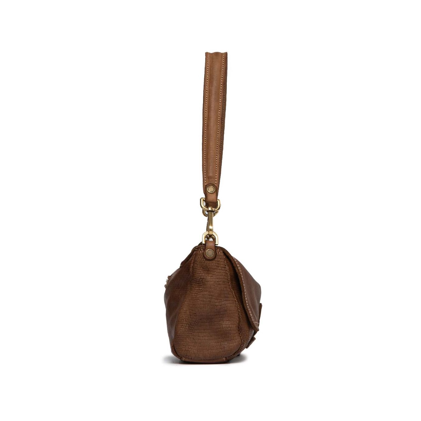 CATERINA LUCCHI baguette MARIA in pelle cognac profilo