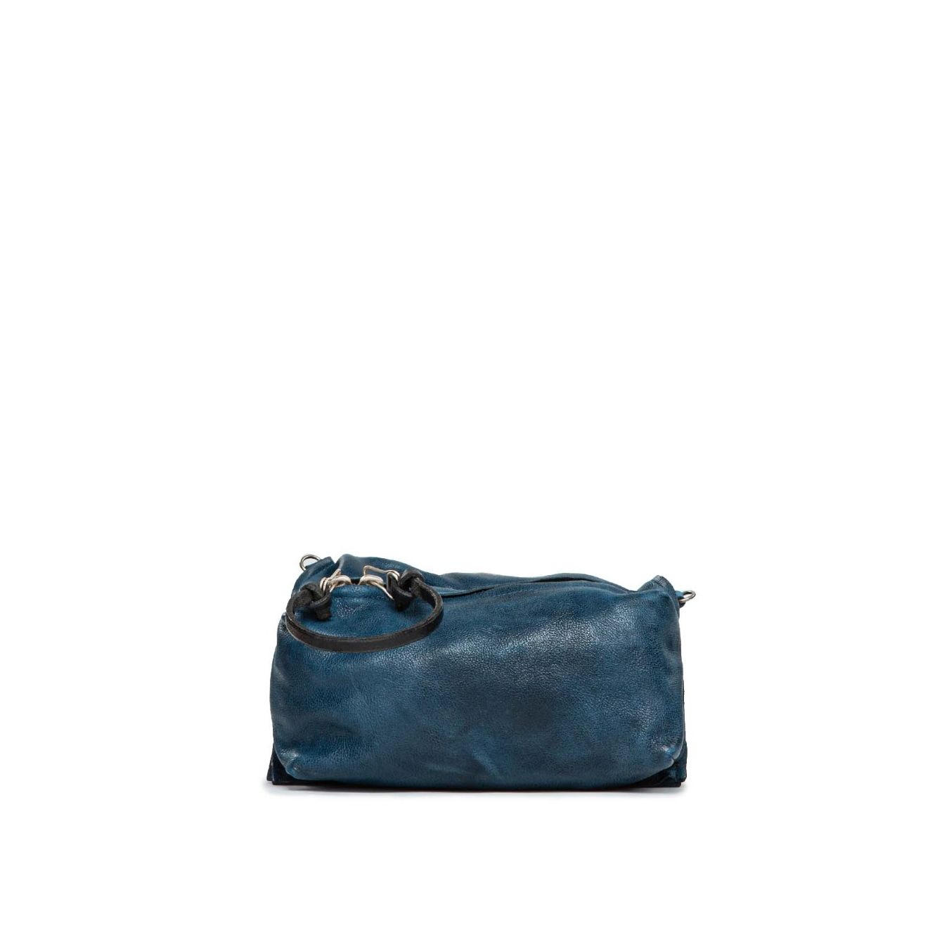 clutch in pelle blu con scomparti 