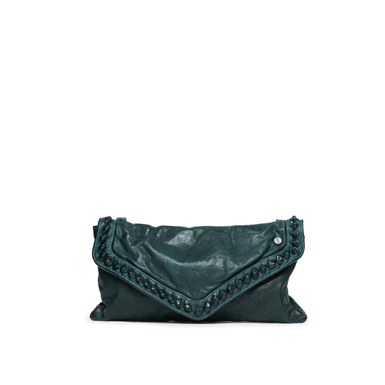 clutch NICOLE in pelle verde 