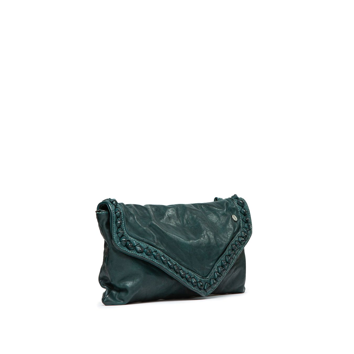 clutch NICOLE in pelle verde 