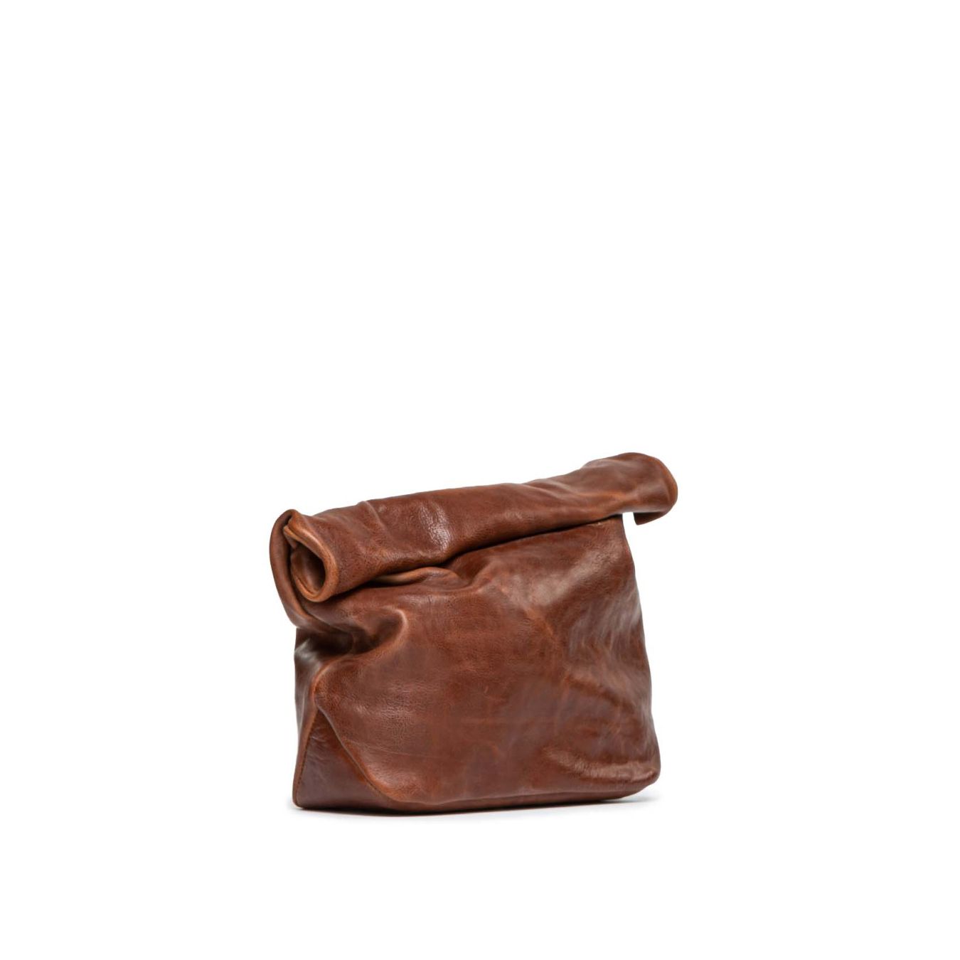 clutch in pelle cuoio