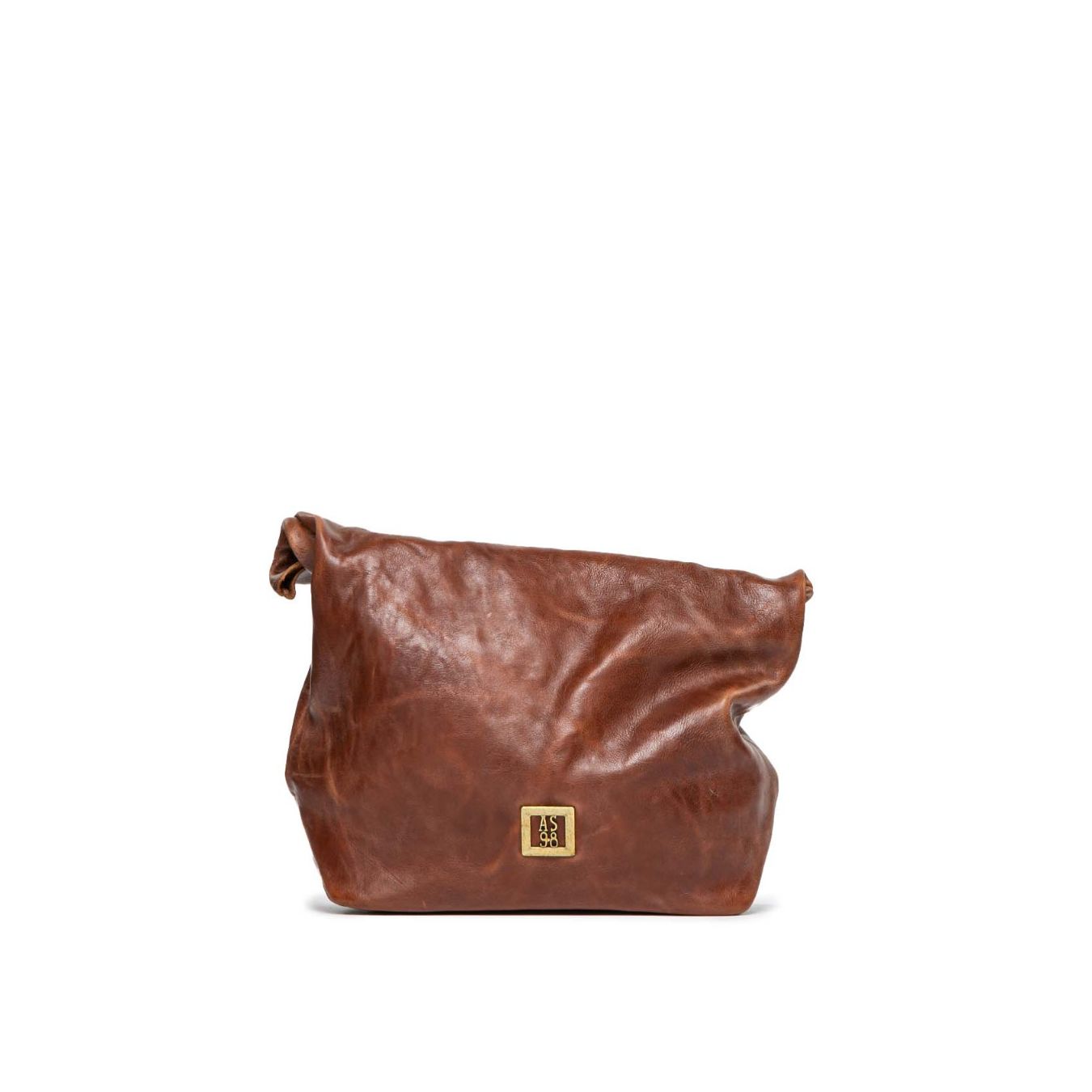 clutch in pelle cuoio