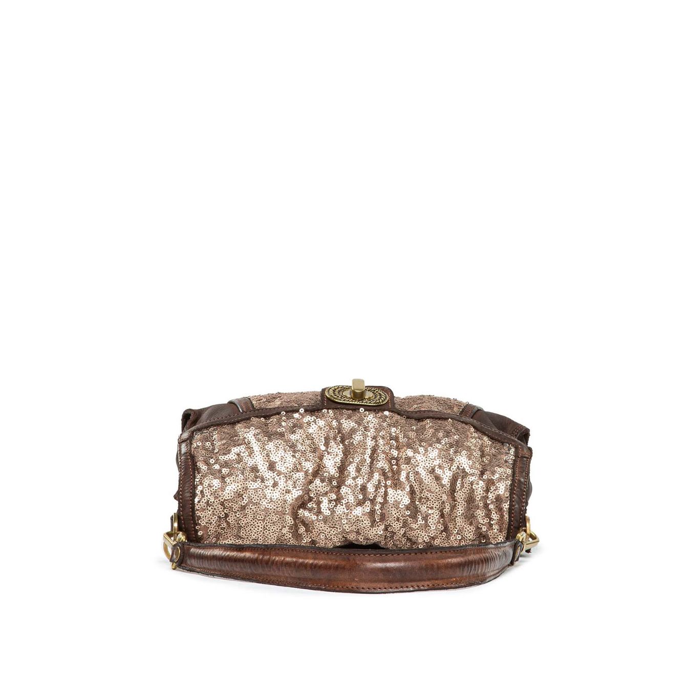 clutch in pelle e paillettes