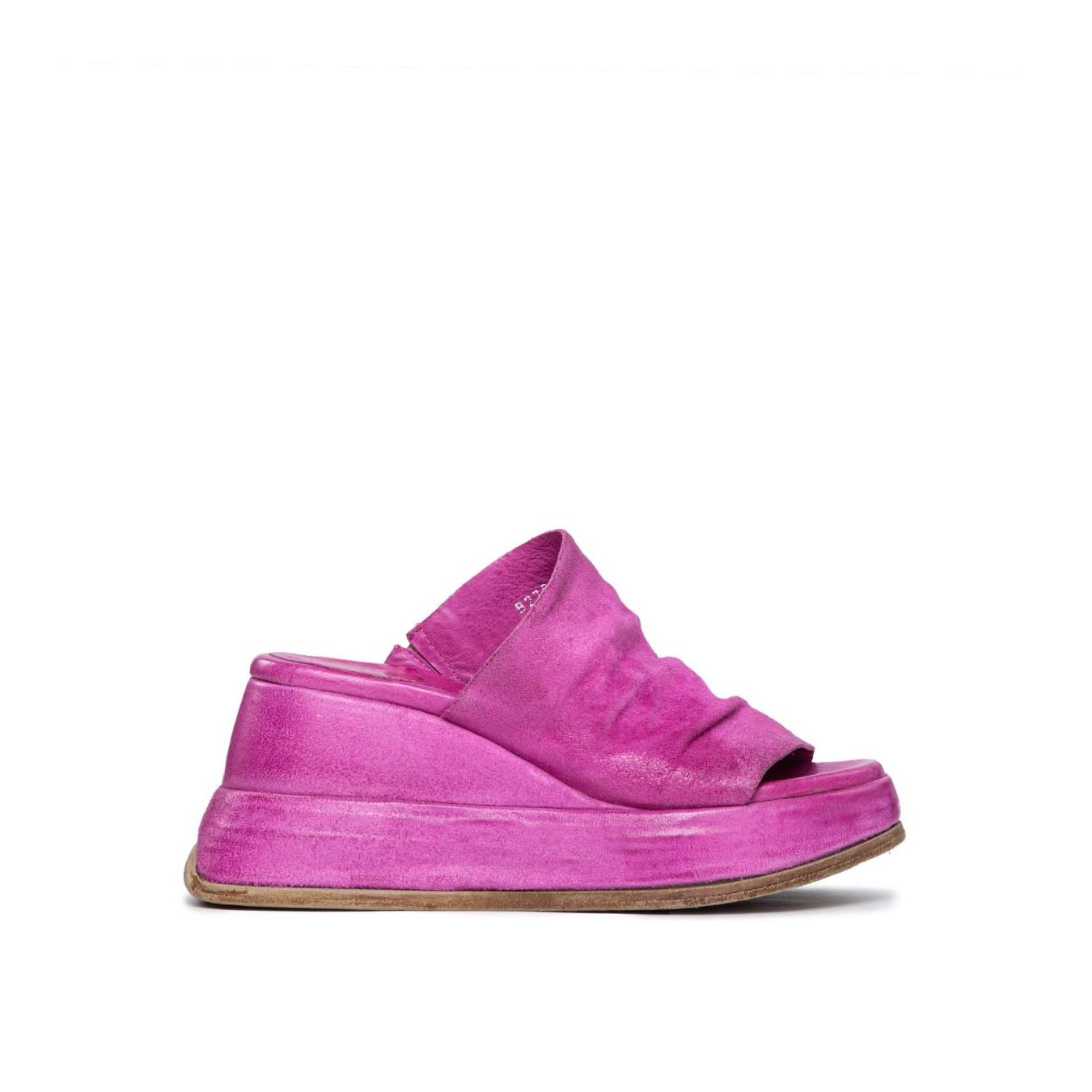 sabot zeppa REALE in pelle fucsia