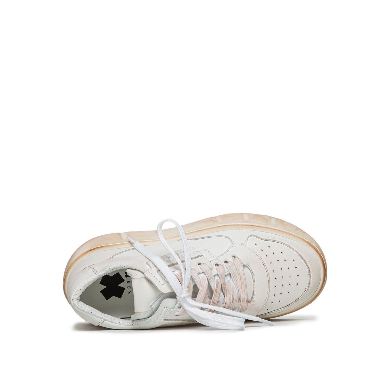 sneakers platform in pelle bianca