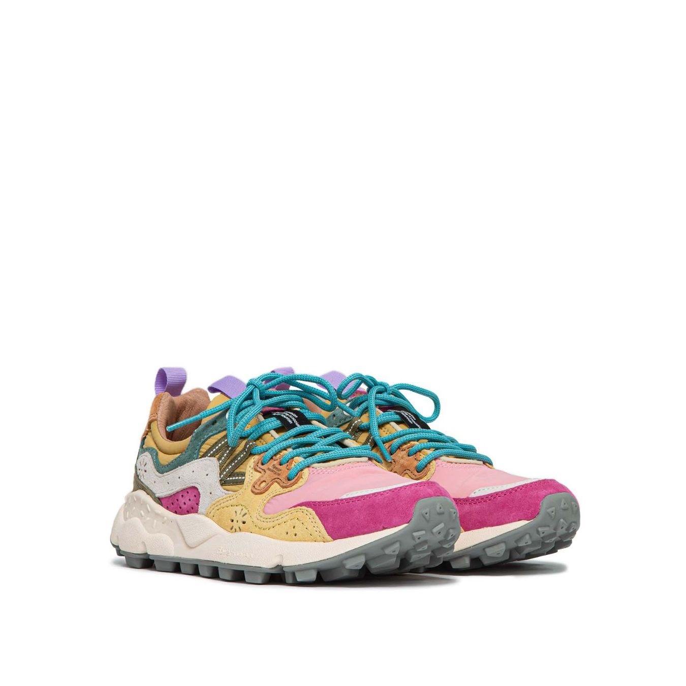 flower mountain sneakers YAMANO multicolore con inserti fuxia 