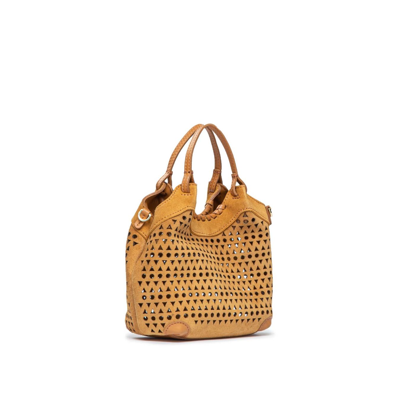 shopper MINI DUA in camoscio peanut