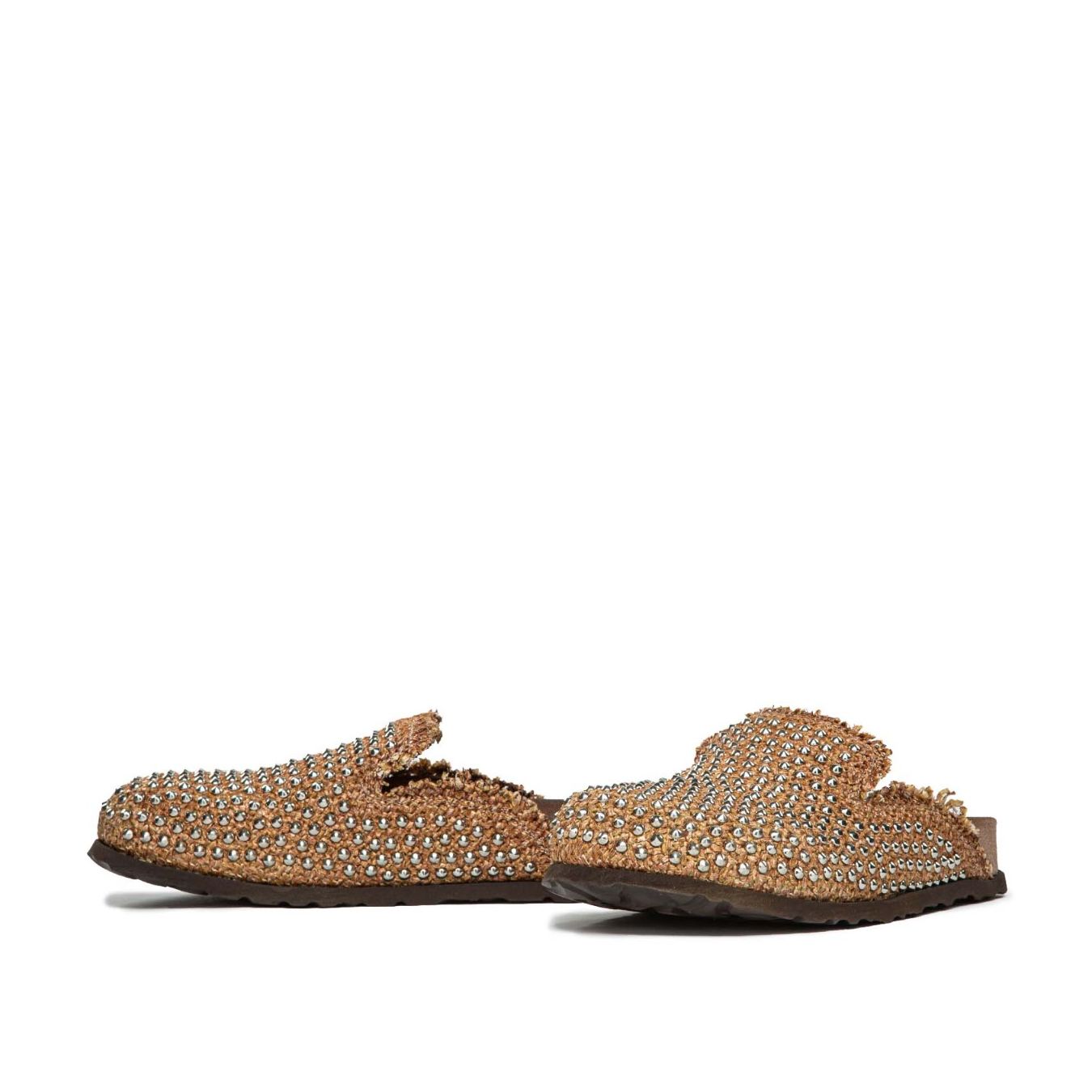 sabot fussbett in raffia cuoio 