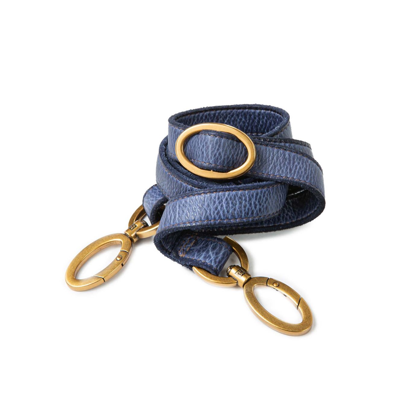 secchiello con zip in pelle blu 