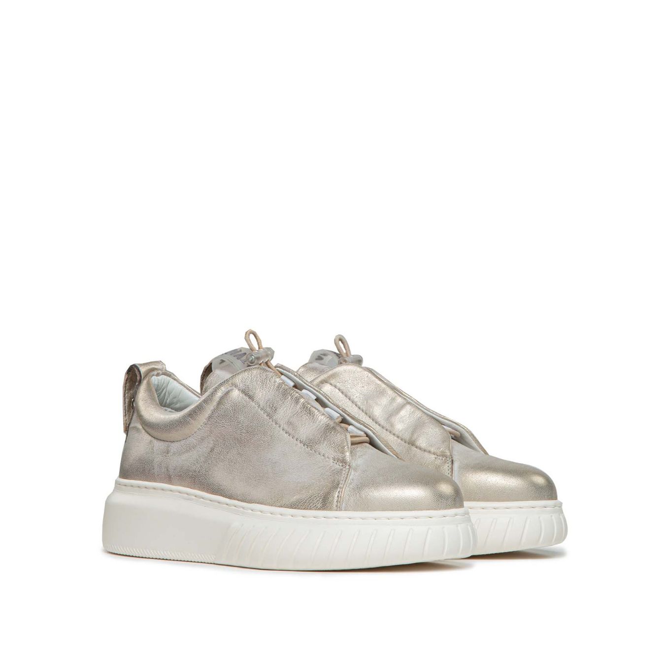 sneakers LIBI in pelle platino