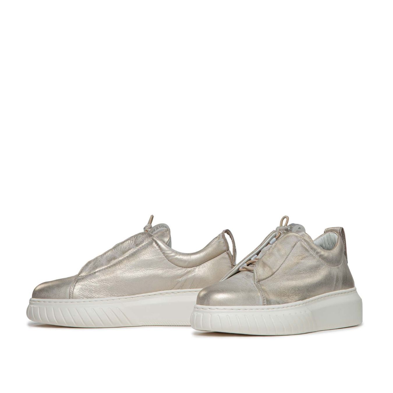 sneakers LIBI in pelle platino