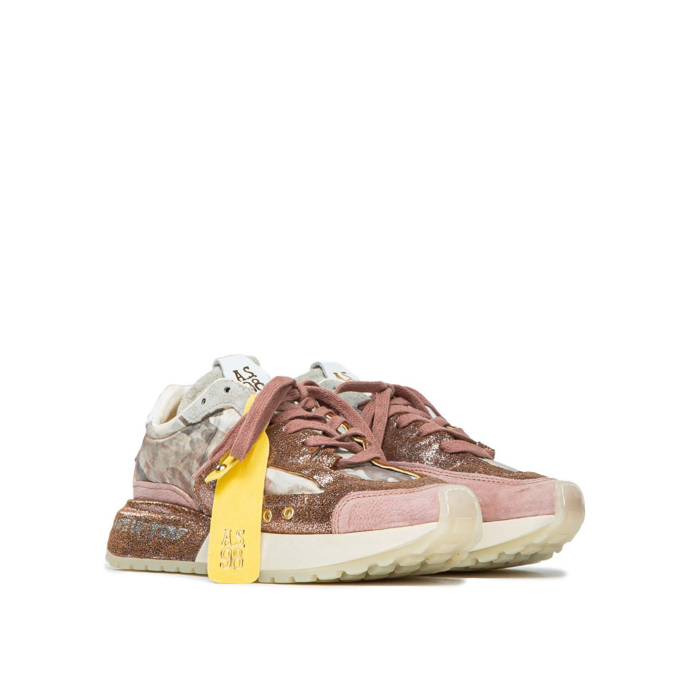 sneakers in pelle rosa