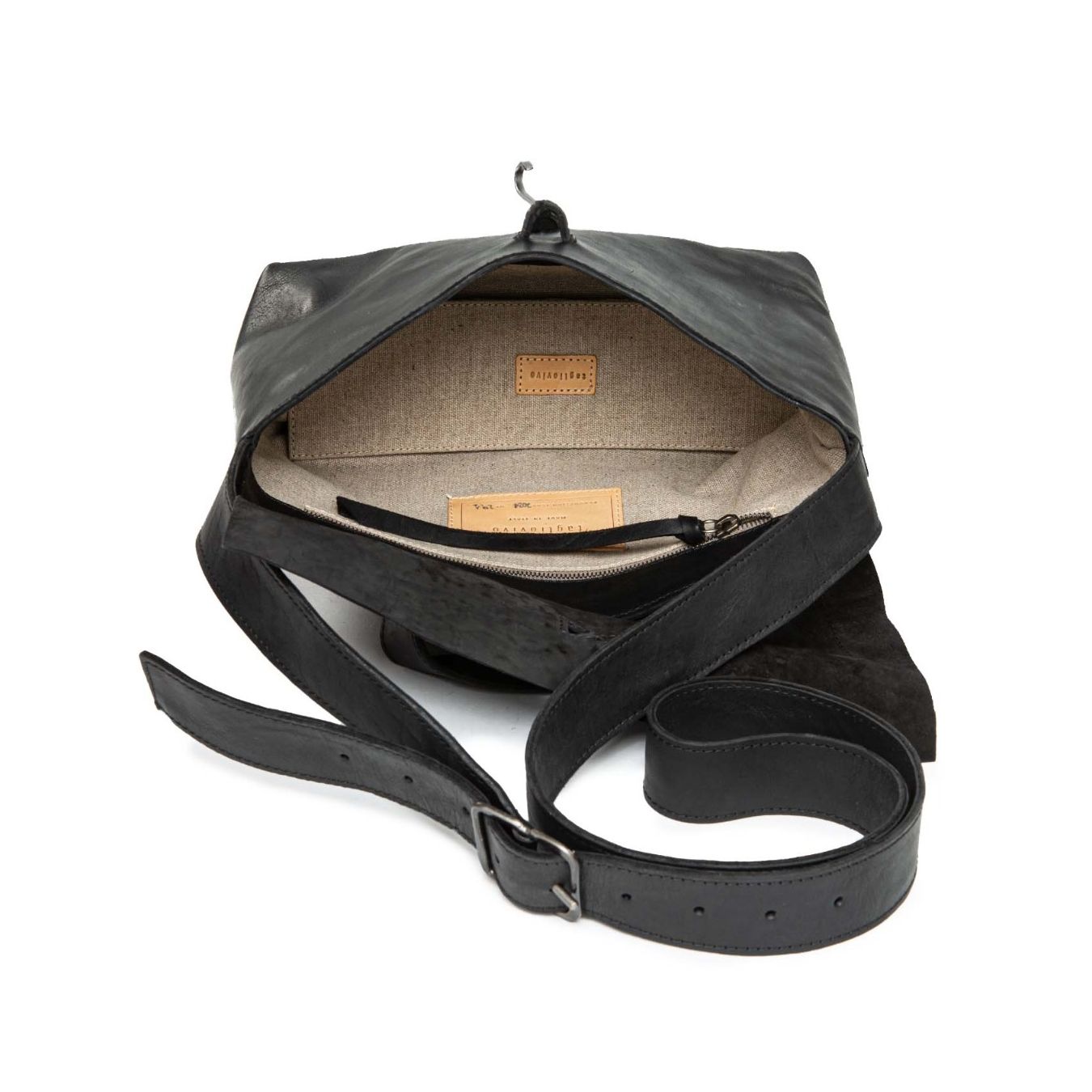 cartella HANDBAG small in pelle nera 