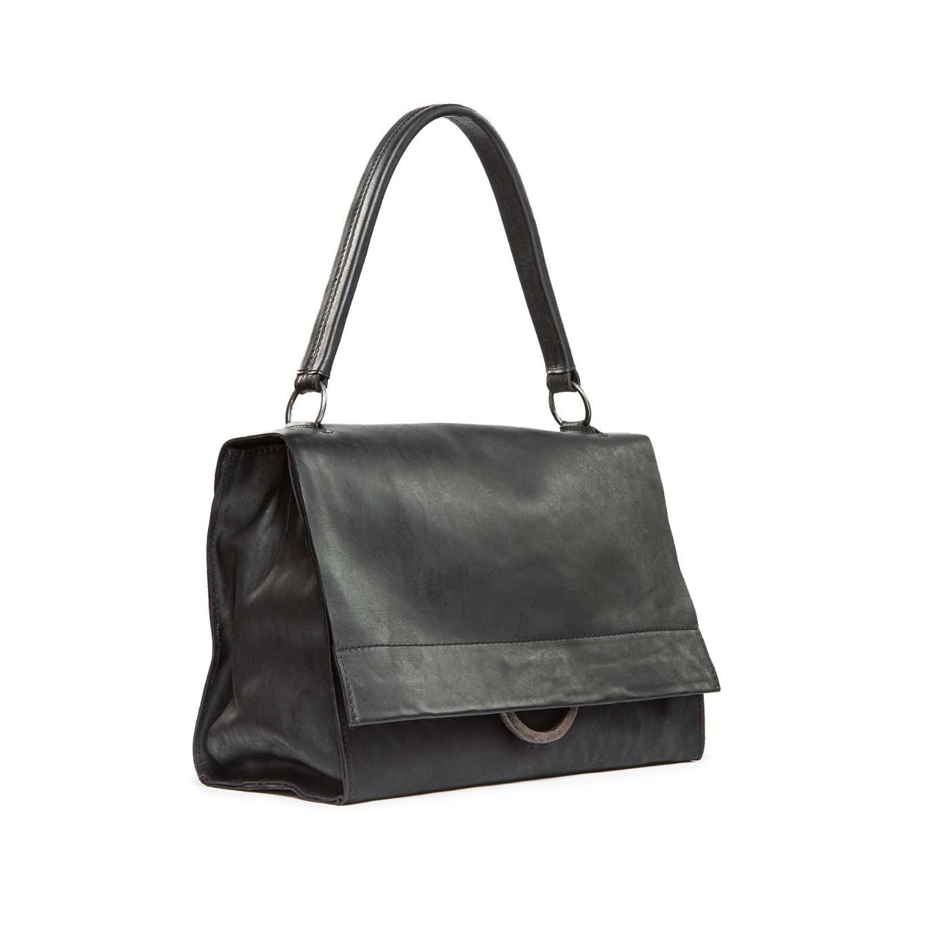 cartella SHOULDER in pelle nera 