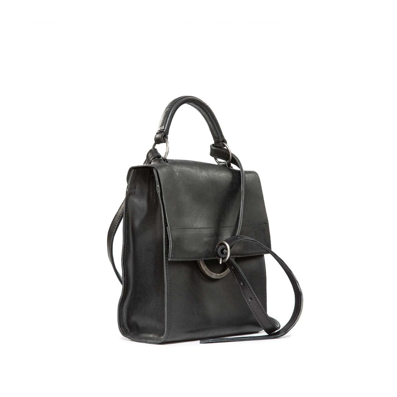 cartella SHOULDER VERTICAL in pelle nera 