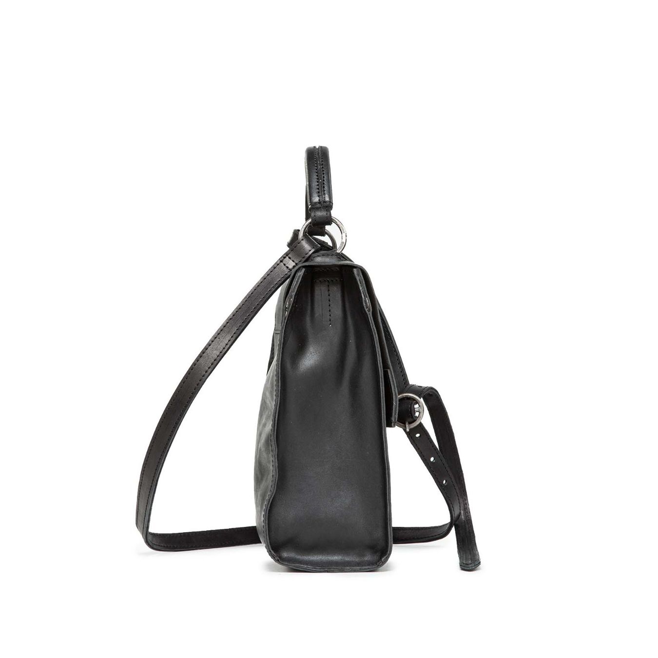 cartella SHOULDER VERTICAL in pelle nera 