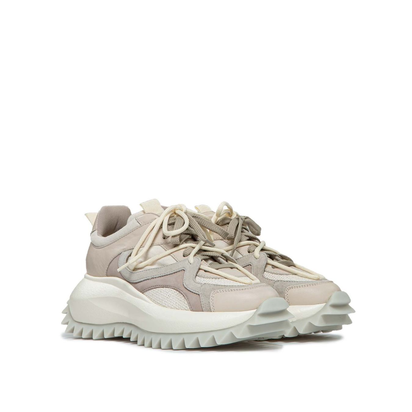 vic matiè sneakers in pelle nude lacci beige