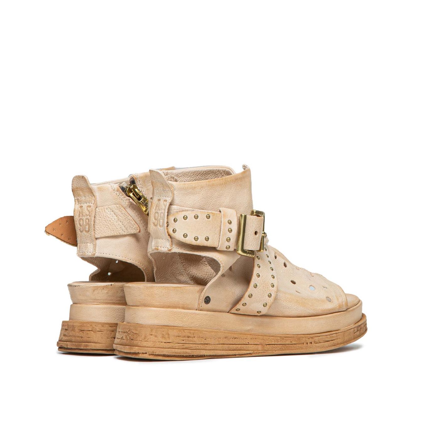 zeppe LAGOS con borchie in pelle beige