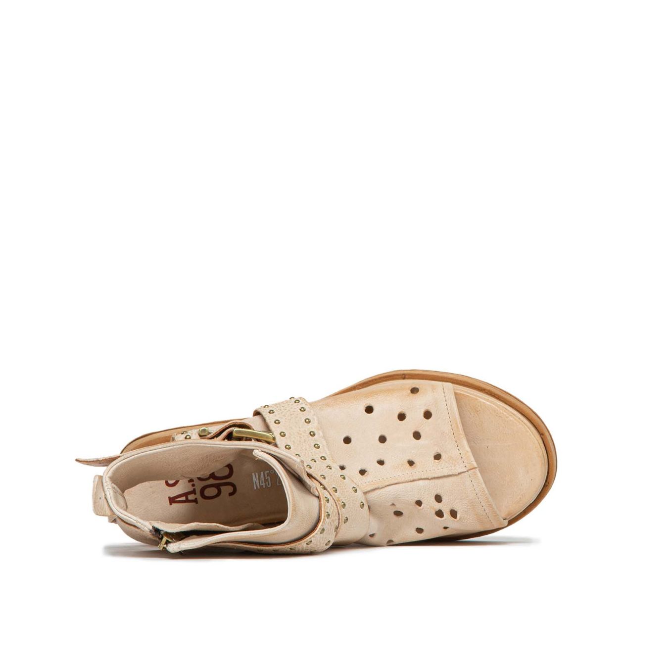 zeppe LAGOS con borchie in pelle beige